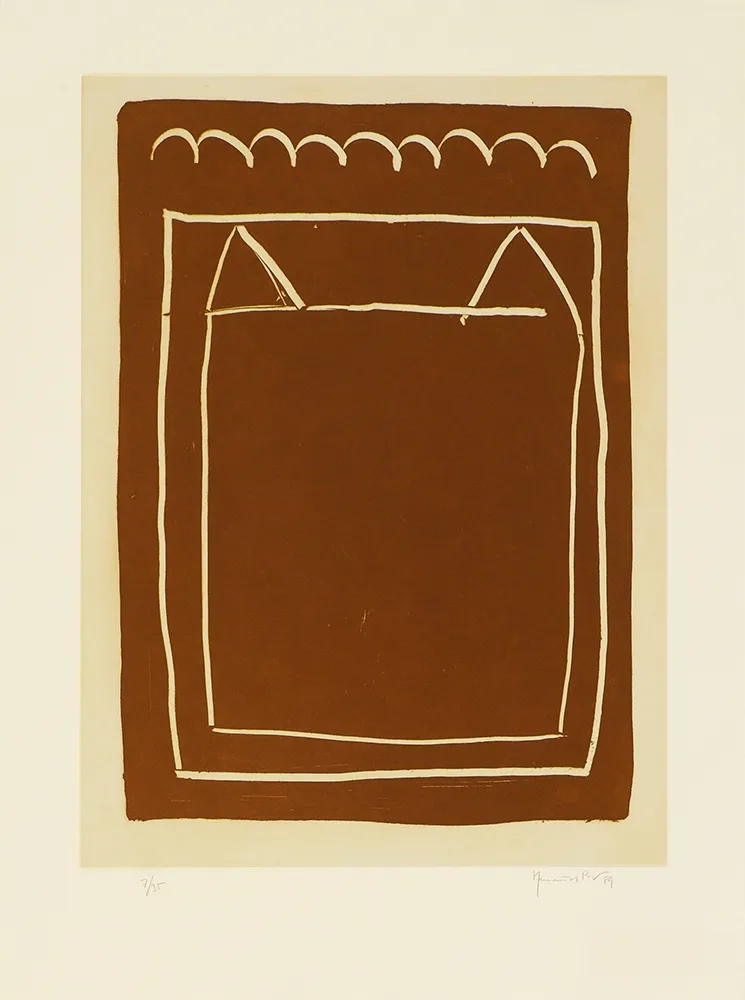 Etching Hernandez Pijuan - La casa desde la que se divisa el campo IV