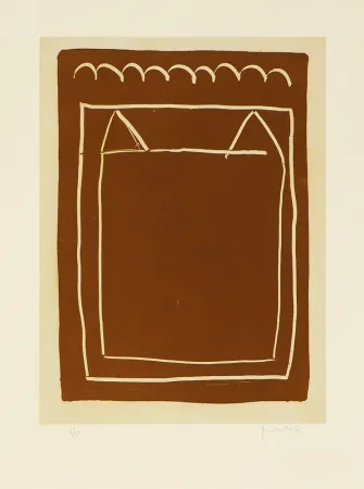 Etching Hernandez Pijuan - La casa desde la que se divisa el campo IV