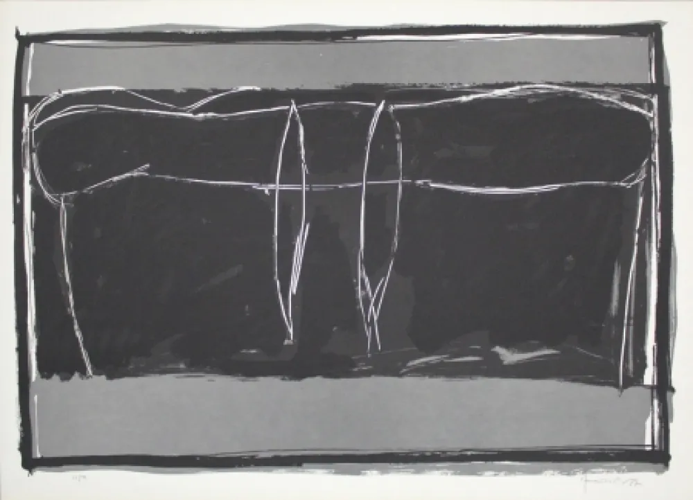 Lithograph Hernandez Pijuan - Landscape 3