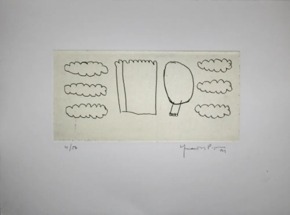 Etching Hernandez Pijuan - Memòria de la Segarra V