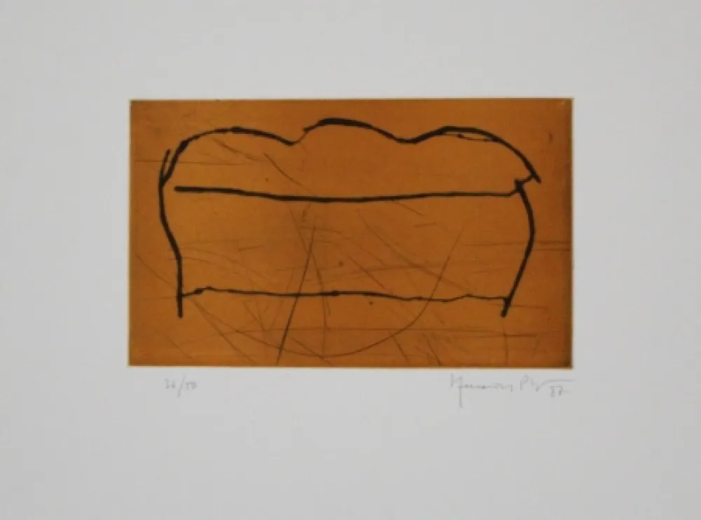 Etching And Aquatint Hernandez Pijuan - Ocre / Ochre