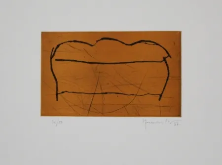 Etching And Aquatint Hernandez Pijuan - Ocre / Ochre