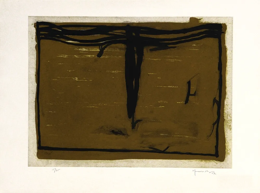 Etching Hernandez Pijuan - Paisaje con ciprés