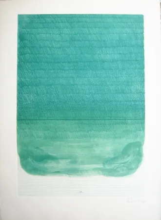 Etching Hernandez Pijuan - Paisatge acotacio