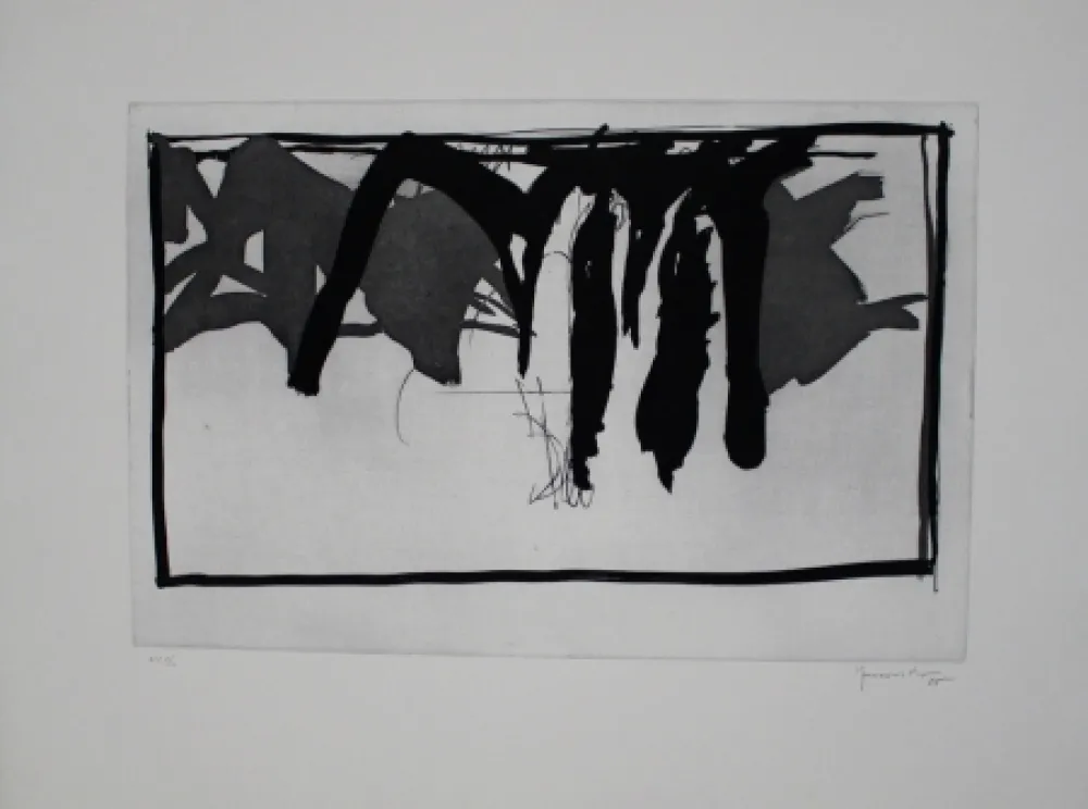 Etching And Aquatint Hernandez Pijuan - Paisatge amb xiprers I