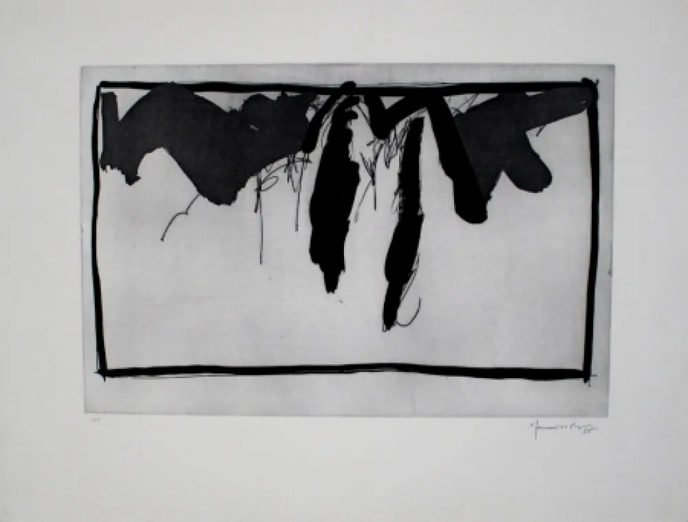 Etching And Aquatint Hernandez Pijuan - Paisatge amb xiprers II / Landscape with Cypresses II