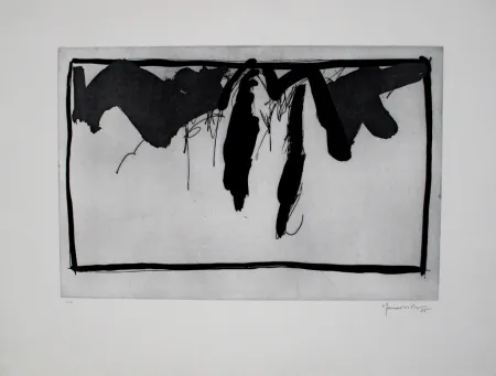 Etching And Aquatint Hernandez Pijuan - Paisatge amb xiprers II / Landscape with Cypresses II