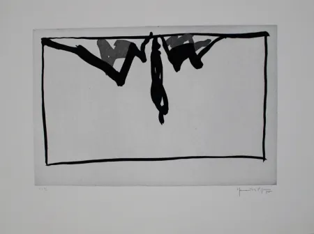 Aquatint Hernandez Pijuan - Paisatge amb xiprers IV / Landscape with Cypresses IV