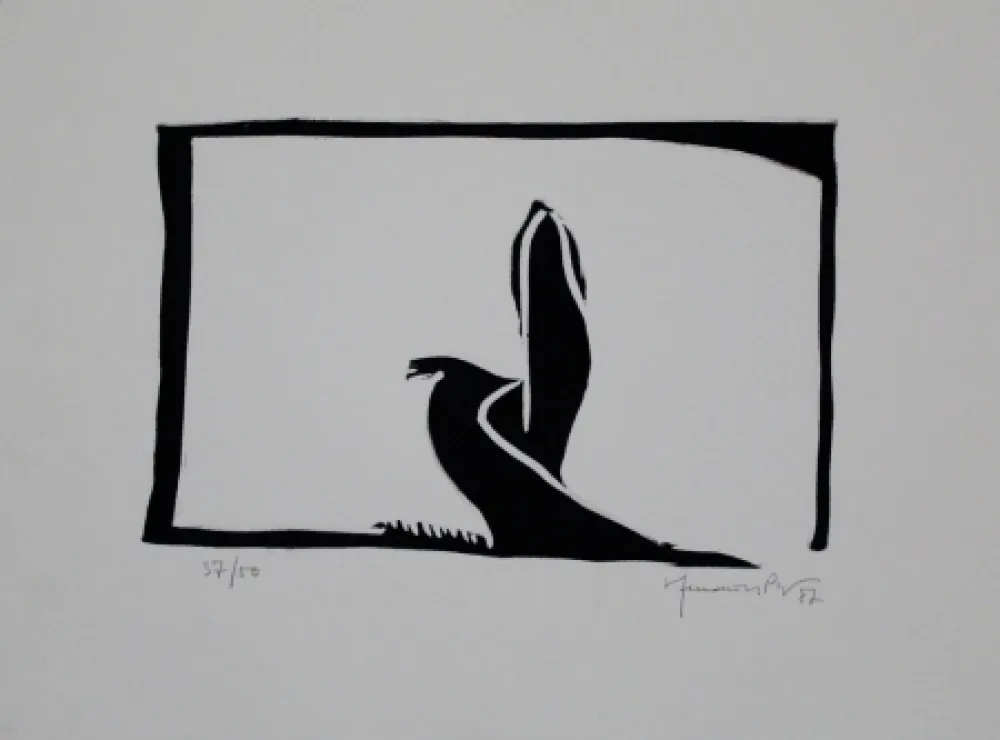 Linocut Hernandez Pijuan - Paisatge III / Landscape III