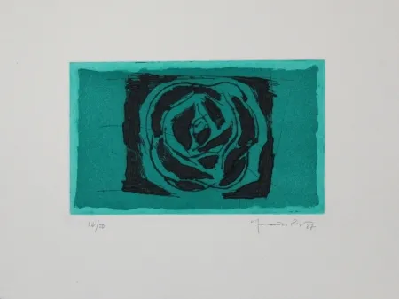 Etching And Aquatint Hernandez Pijuan - Rosa verda / Green Rose