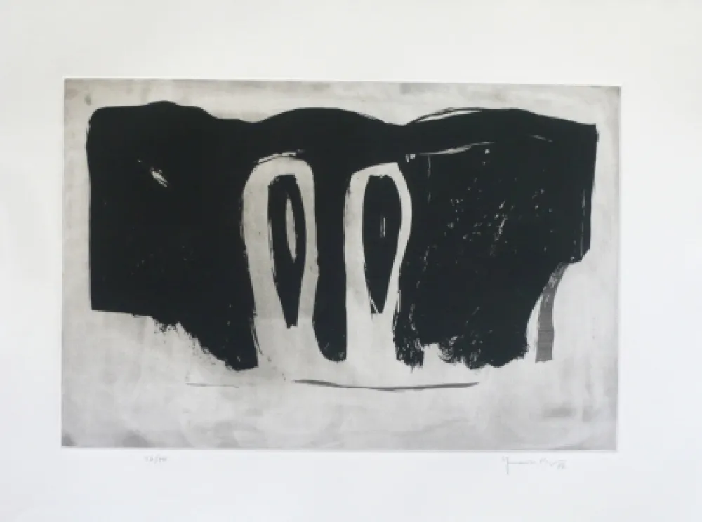 Aquatint Hernandez Pijuan - Xiprers en el paisatge