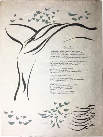 Etching Herold - Gilbert Lély : LA COSTE. Affiche-Poème originale (1968).