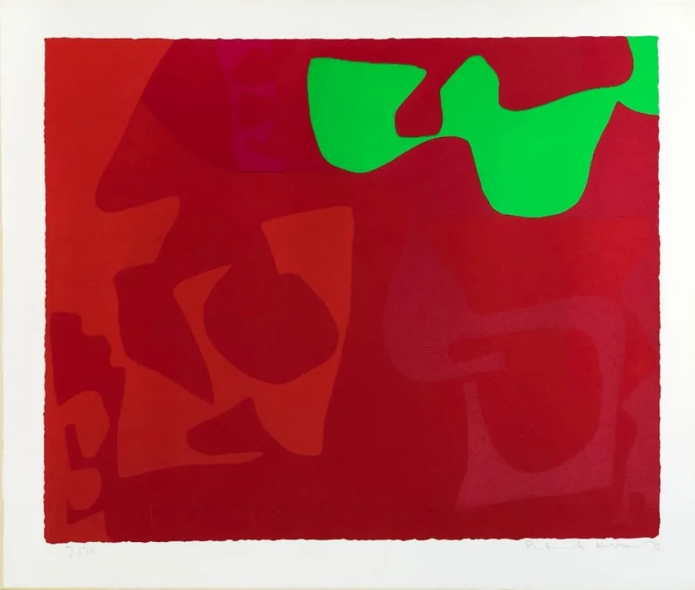 Screenprint Heron - Small Red January 1973: 2 