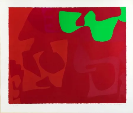 Screenprint Heron - Small Red January 1973: 2 