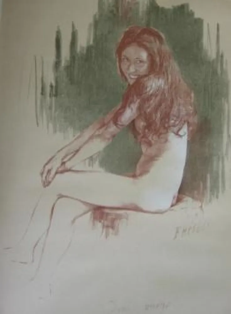 Lithograph Héroux - Demi-vierge