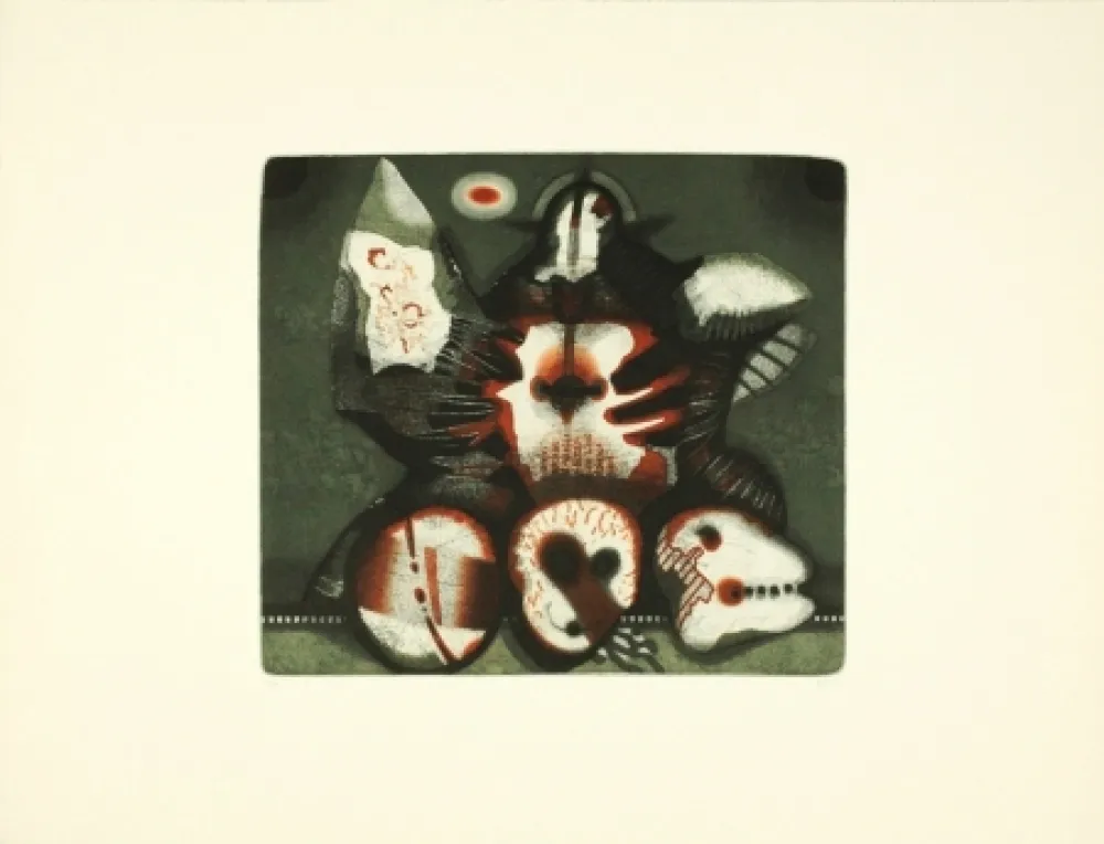 Aquatint Heuer - Drei Köpfe (Three Heads)