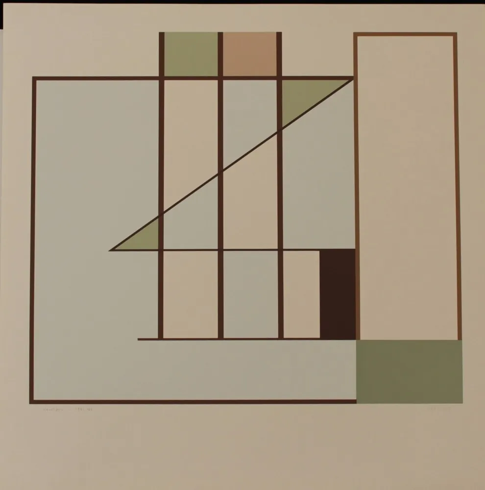 Lithograph Heurtaux - COMPOSITION - EXACTA FROM CONSTRUCTIVISM TO SYSTEMATIC ART 1918-1985