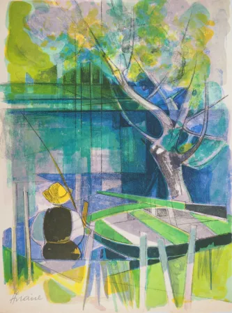 Lithograph Hilaire - Le pécheur