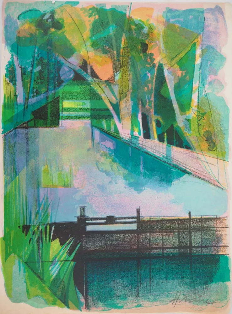 Lithograph Hilaire - L’écluse