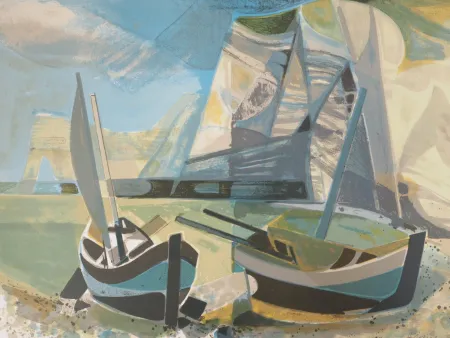 Lithograph Hilaire - Normandie, les falaises d'Etretat