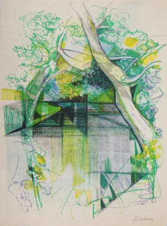 Lithograph Hilaire - Printemps en Alsace (la Moder près de Haguenau)