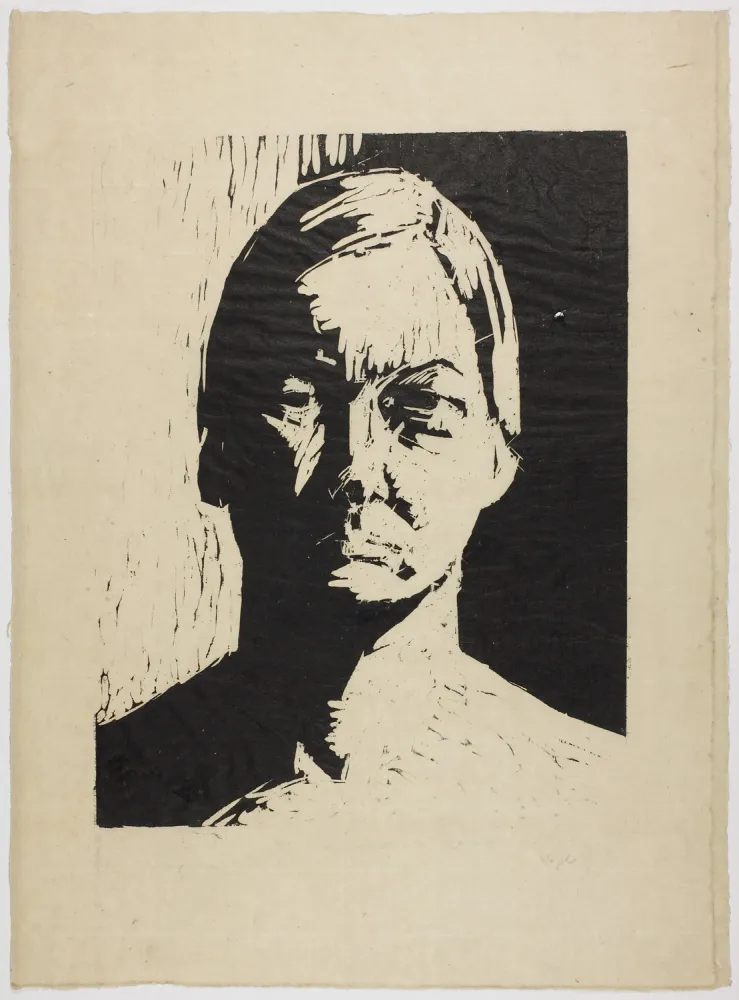 Woodcut Hilmer - Frauenporträt (Portrait of a woman)