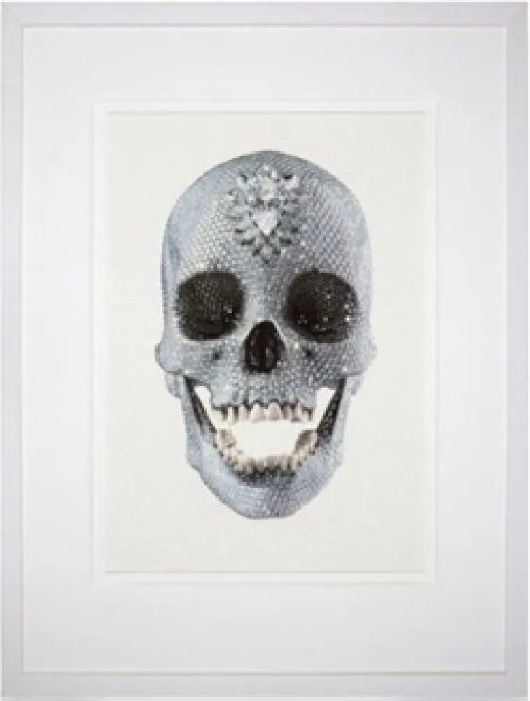Screenprint Hirst - For the Love of God (White), 2011