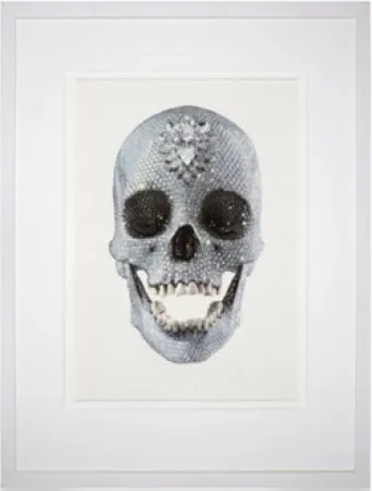 Screenprint Hirst - For the Love of God (White), 2011
