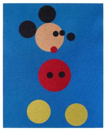 Screenprint Hirst - Large Mickey - Blue Glitter