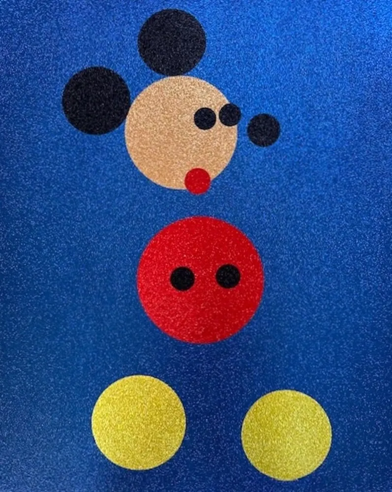 Screenprint Hirst - Mickey (Blue Glitter)