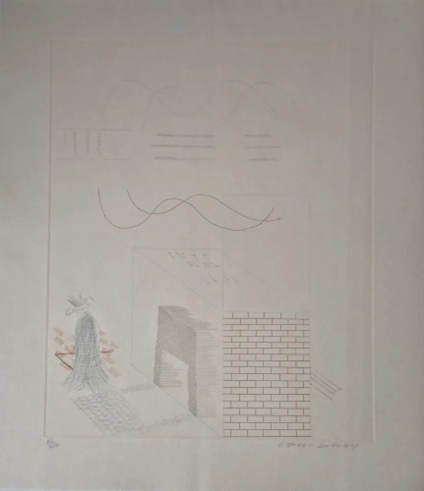 Etching Hockney - Buzzing of the Blue Guitar