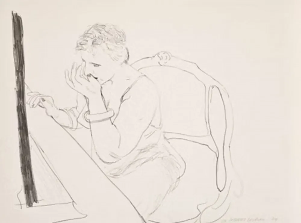 Lithograph Hockney - Celia Adjusting Her Eyelash