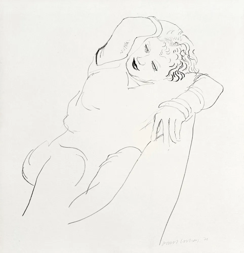 Lithograph Hockney - Celia Reclining