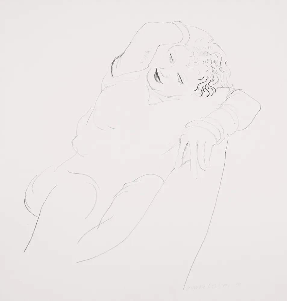 Lithograph Hockney - Celia Reclining