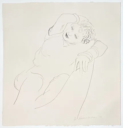 Lithograph Hockney - Celia Reclining