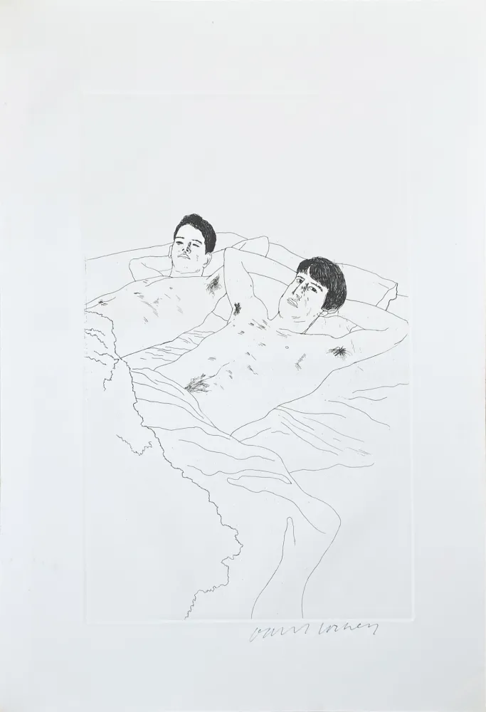 Etching And Aquatint Hockney - Illustrations for Fourteen Poems from C.P. Cavafy: In Despair