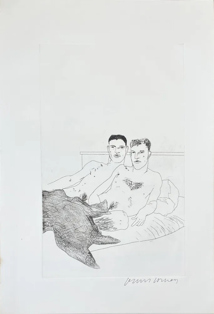 Etching And Aquatint Hockney - Illustrations for Fourteen Poems from C.P. Cavafy: The Beginning