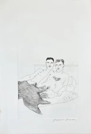 Etching And Aquatint Hockney - Illustrations for Fourteen Poems from C.P. Cavafy: The Beginning