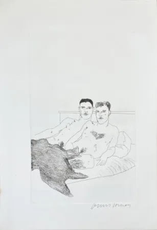Etching And Aquatint Hockney - Illustrations for Fourteen Poems from C.P. Cavafy: The Beginning