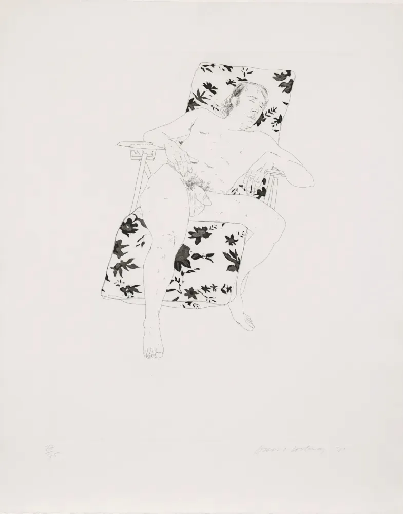 Etching Hockney - Mo asleep