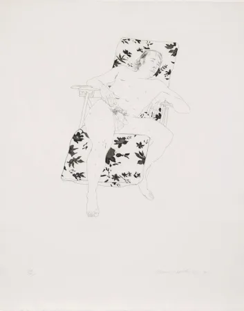 Etching Hockney - Mo asleep