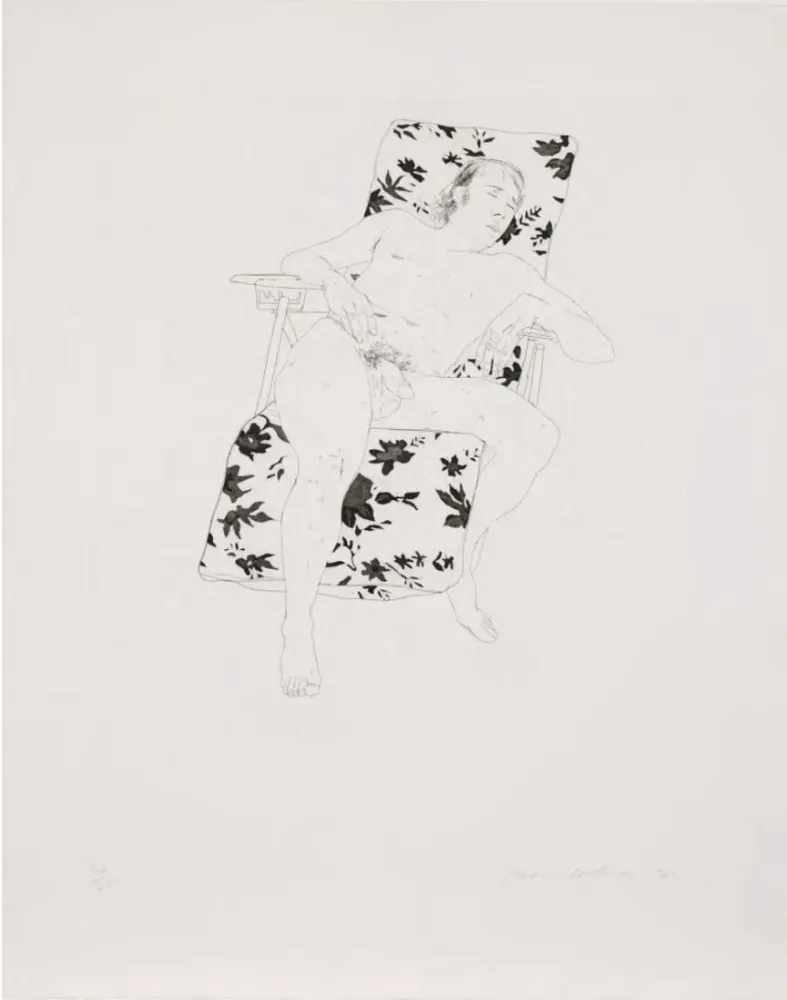 Etching Hockney - Mo asleep