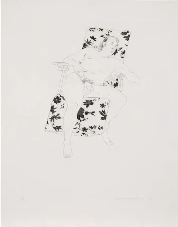 Etching Hockney - Mo asleep