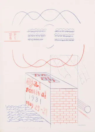 Lithograph Hockney - Ojai Festival