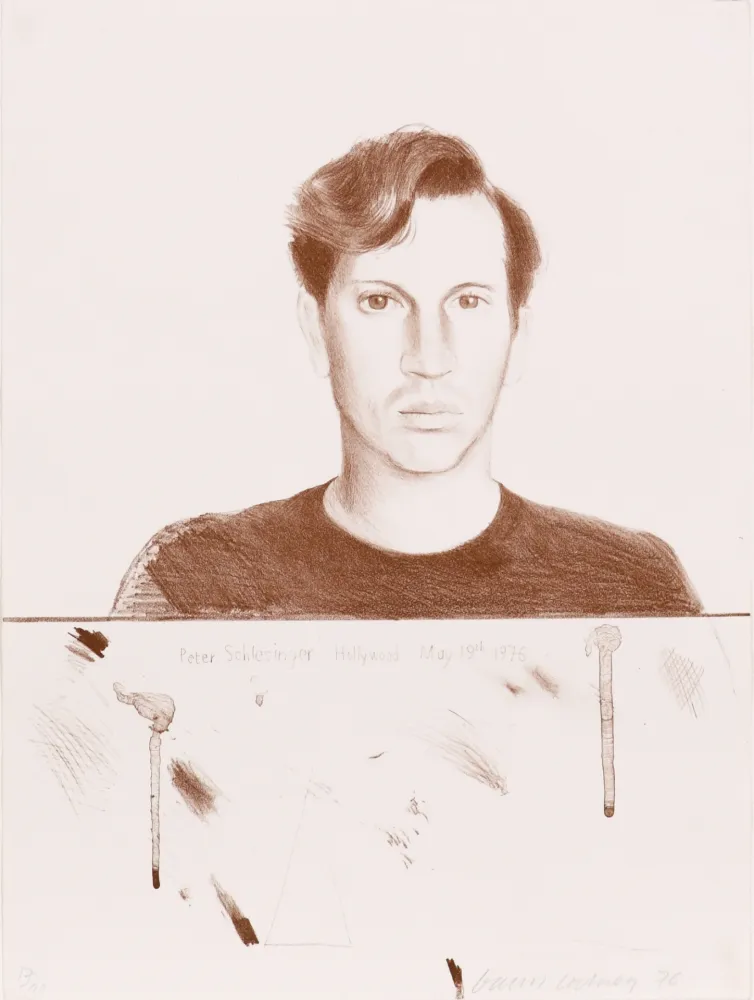 Lithograph Hockney - Peter Schlesinger