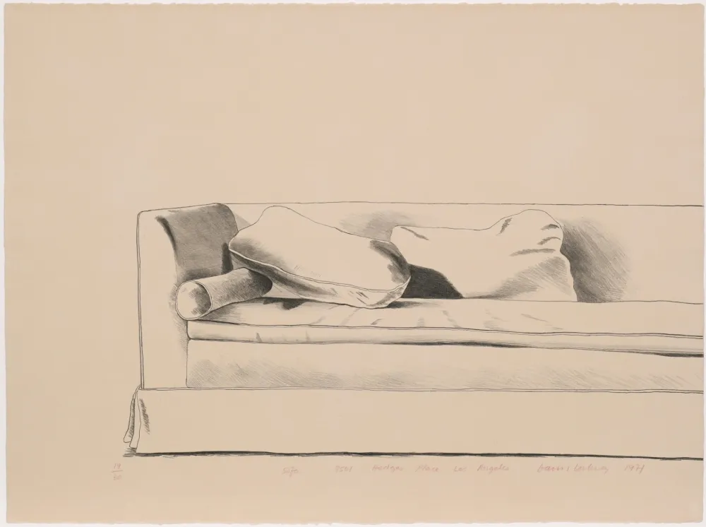 Lithograph Hockney - Sofa 8501 Hedges Place Los Angeles