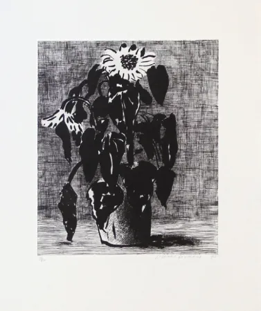 Etching And Aquatint Hockney - Sunflowers I