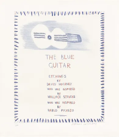Etching And Aquatint Hockney - The Blue Guitar: title page