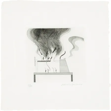 Multiple Hockney - The Lathe and Fire