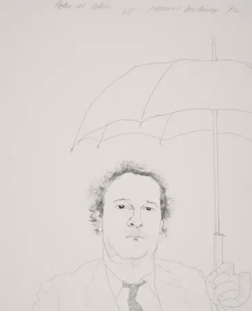 Etching And Aquatint Hockney - The Restaurateur - Peter At Odins